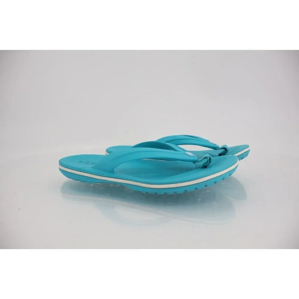 Crocs Crocband Girls Junior Size 1 Flip Flop Sandals Blue Lightweight Comfy